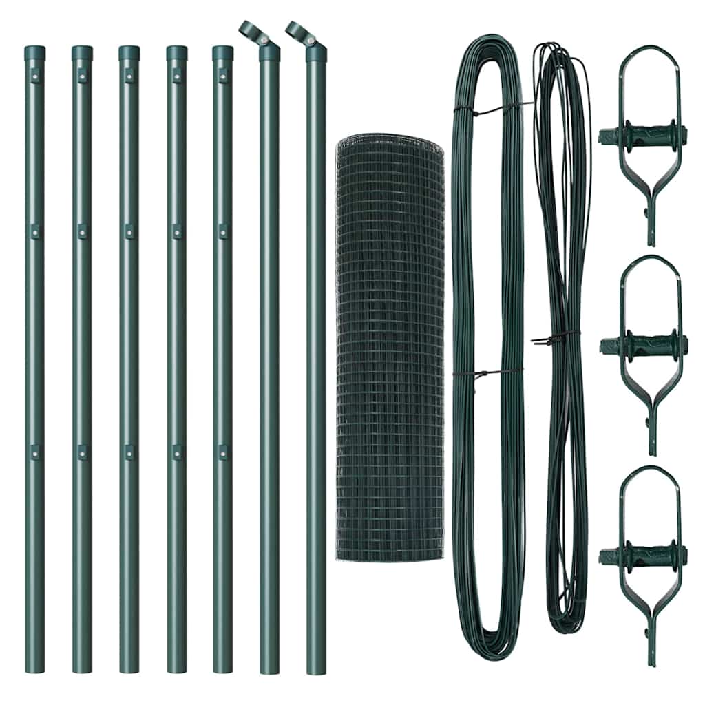 Recinzione con pali. Verde 0.8 x 10 m Acciaio 3351687