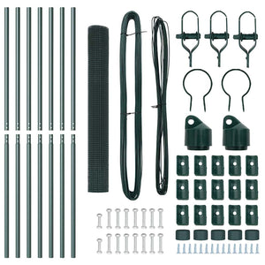 Recinzione con pali. Verde 1 x 10 m Acciaio 3351691