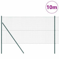 Recinzione con pali. Verde 1 x 10 m Acciaio 3351693