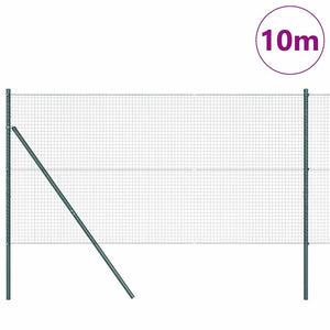 Recinzione con pali. Verde 1 x 10 m Acciaio 3351693