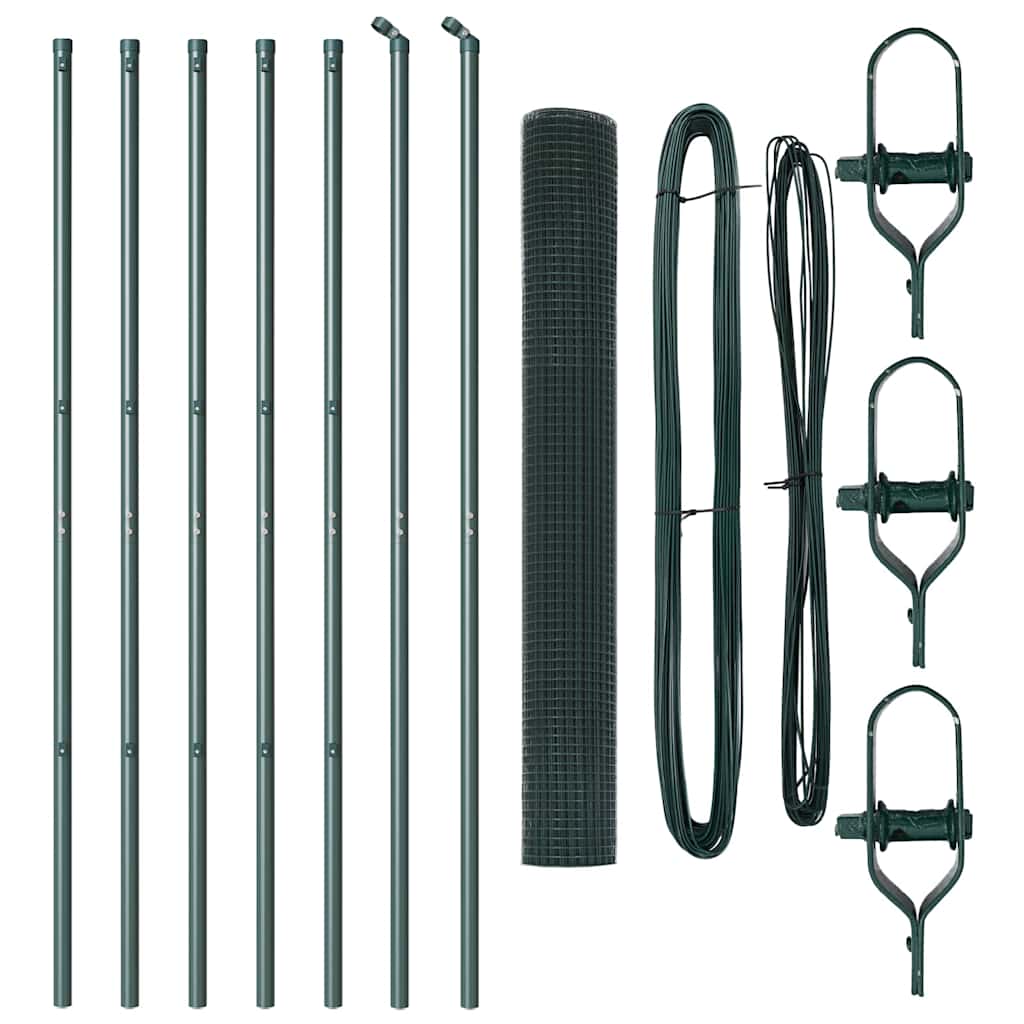 Recinzione con pali. Verde 1.2 x 10 m Acciaio 3351696