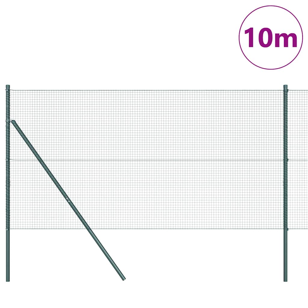 Recinzione con pali. Verde 1.2 x 10 m Acciaio 3351696