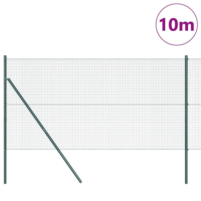 Recinzione con pali. Verde 1.2 x 10 m Acciaio 3351696