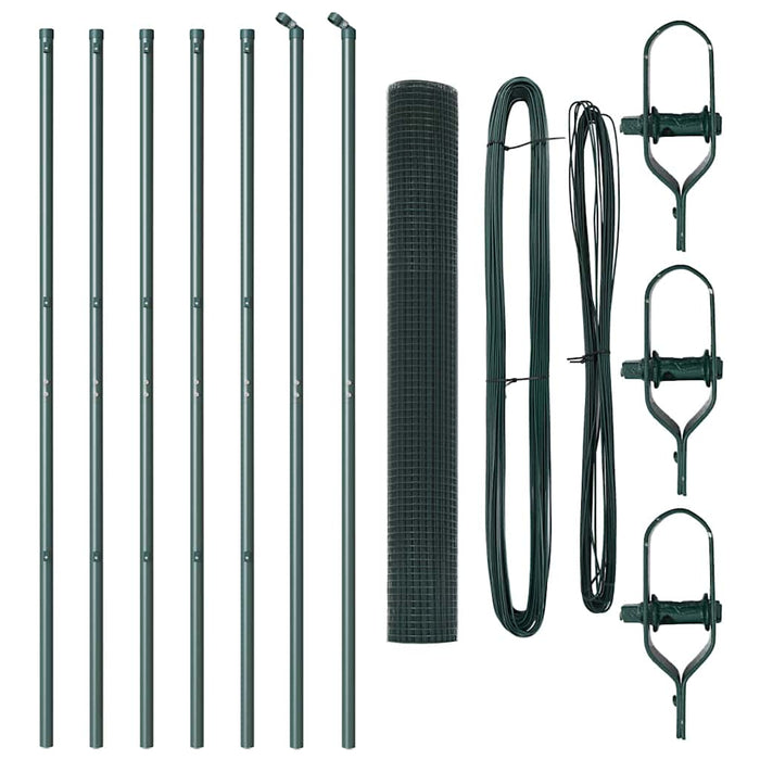 Recinzione con pali. Verde 1.4 x 10 m Acciaio 3351699