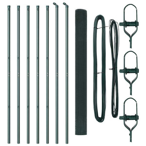 Recinzione con pali. Verde 1.5 x 10 m Acciaio 3351702