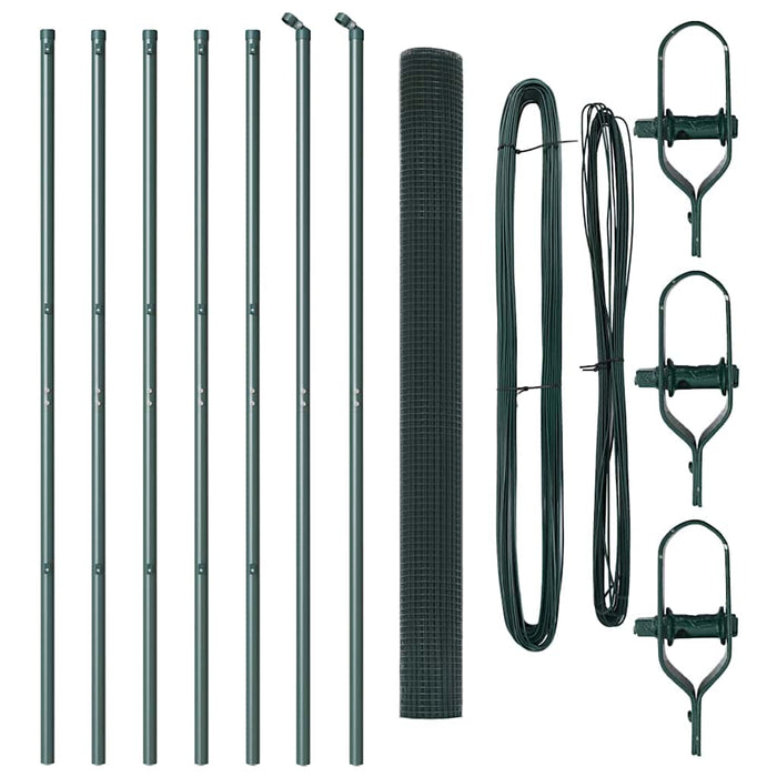 Recinzione con pali. Verde 1.6 x 10 m Acciaio 3351708