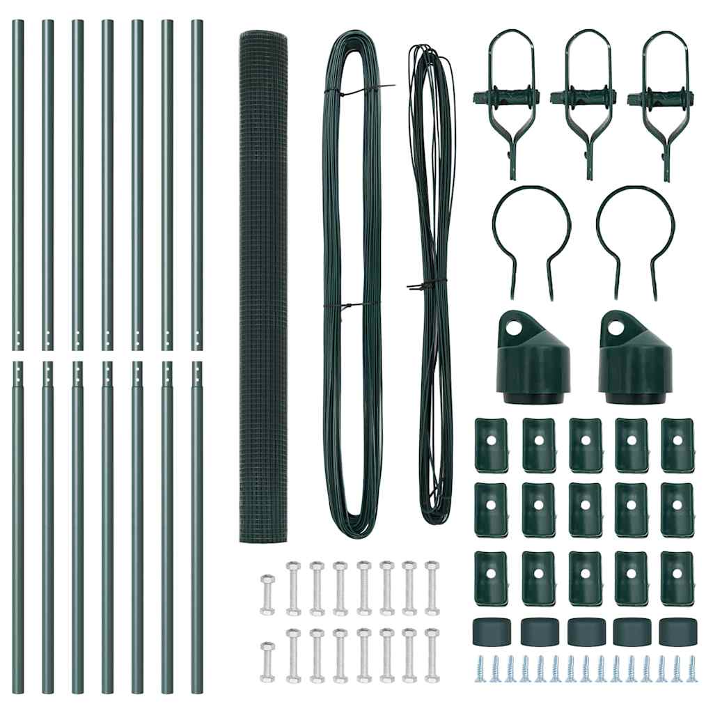 Recinzione con pali. Verde 1.6 x 10 m Acciaio 3351708