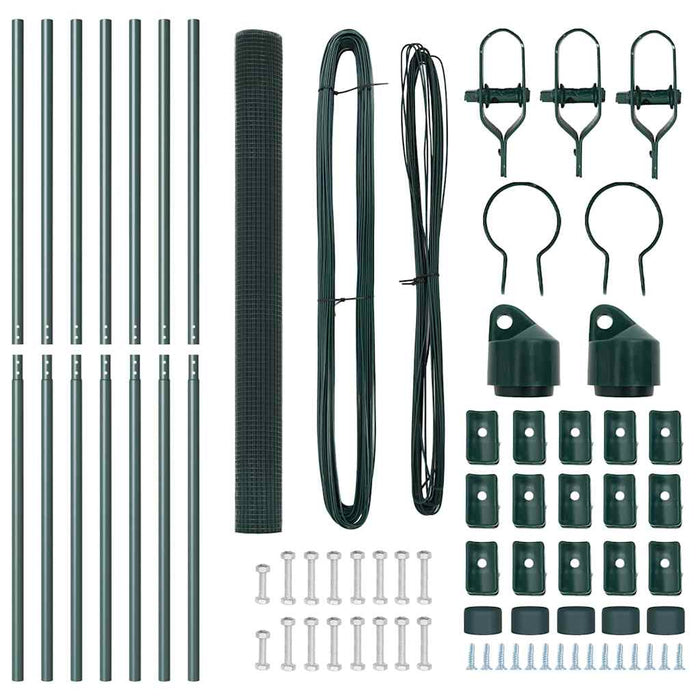 Recinzione con pali. Verde 1.6 x 10 m Acciaio 3351708