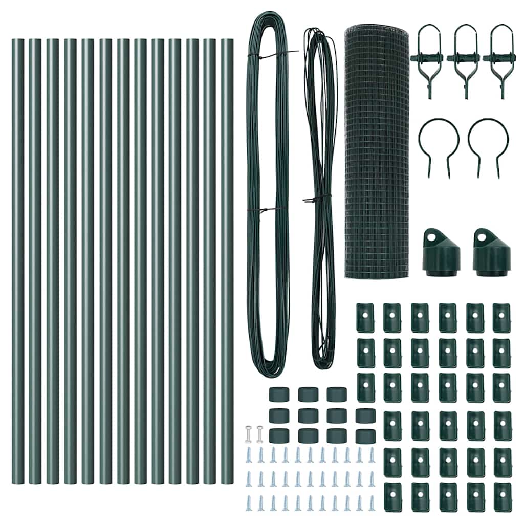 Recinzione con pali. Verde 0.4 x 25 m Acciaio 3351711