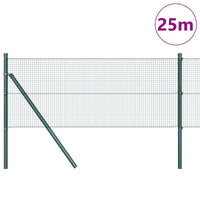Recinzione con pali. Verde 0.5 x 25 m Acciaio 3351714
