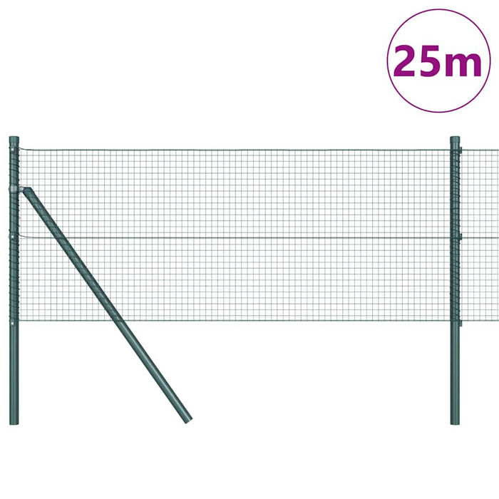 Recinzione con pali. Verde 0.6 x 25 m Acciaio 3351719