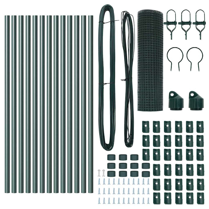 Recinzione con pali. Verde 0.8 x 25 m Acciaio 3351722