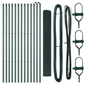 Recinzione con pali. Verde 1 x 25 m Acciaio 3351725