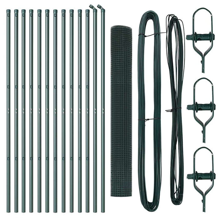 Recinzione con pali. Verde 1 x 25 m Acciaio 3351726