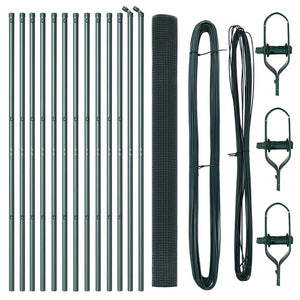 Recinzione con pali. Verde 1.5 x 25 m Acciaio 3351740