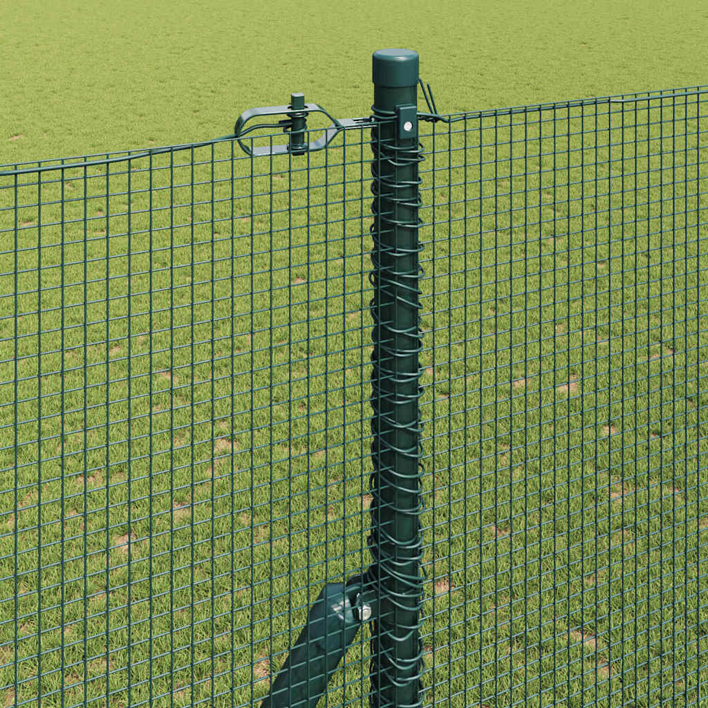 Recinzione con pali. Verde 1.6 x 25 m Acciaio 3351741