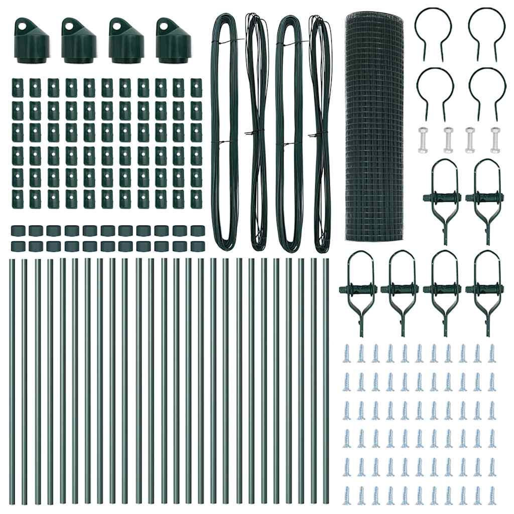 Recinzione con pali. Verde 0.4 x 50 m Acciaio 3351744