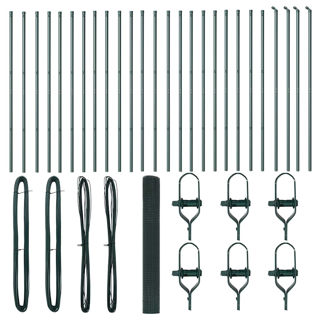 Recinzione con pali. Verde 1.2 x 50 m Acciaio 3351764