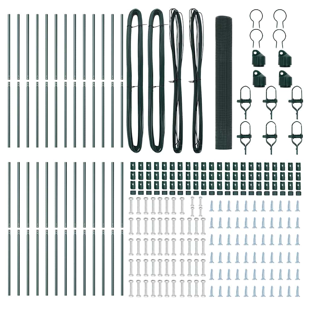 Recinzione con pali. Verde 1.2 x 50 m Acciaio 3351766