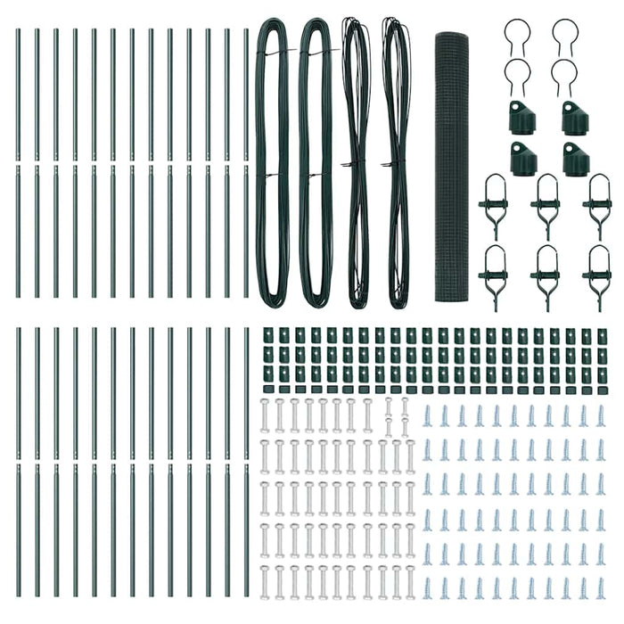 Recinzione con pali. Verde 1.2 x 50 m Acciaio 3351766