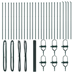 Recinzione con pali. Verde 1.5 x 50 m Acciaio 3351773