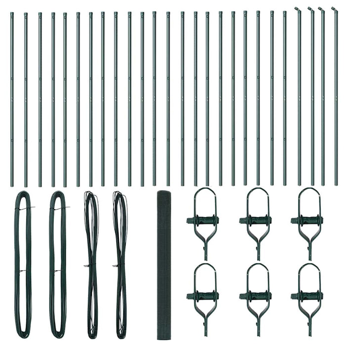 Recinzione con pali. Verde 1.5 x 50 m Acciaio 3351773