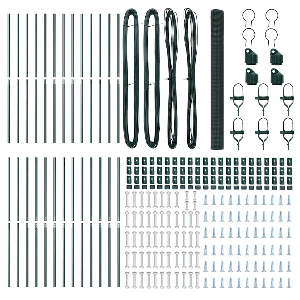 Recinzione con pali. Verde 1.5 x 50 m Acciaio 3351773