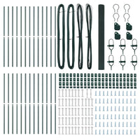 Recinzione con pali. Verde 1.5 x 50 m Acciaio 3351773