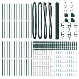 Recinzione con pali. Verde 1.5 x 50 m Acciaio 3351773