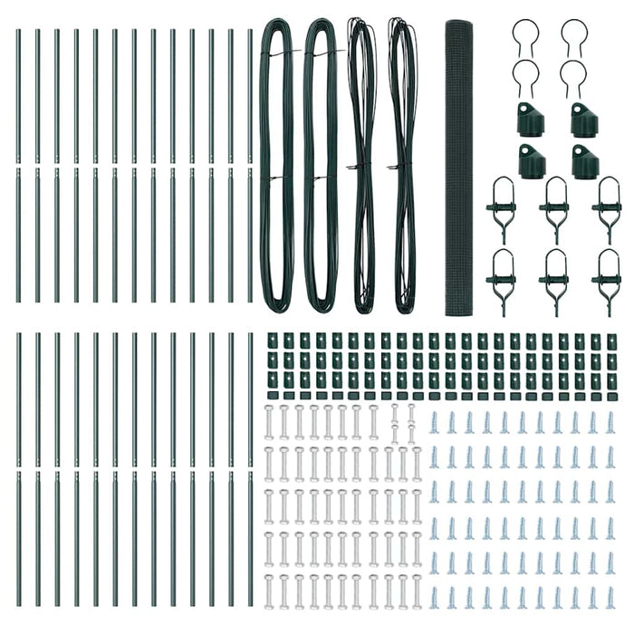 Recinzione con pali. Verde 1.5 x 50 m Acciaio 3351773