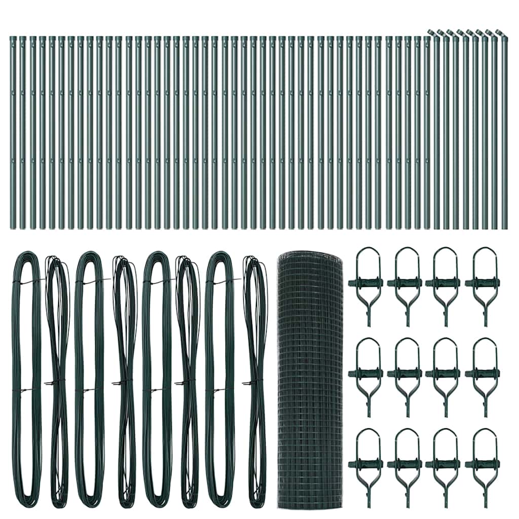 Recinzione con pali. Verde 0.4 x 100 m Acciaio 3351776