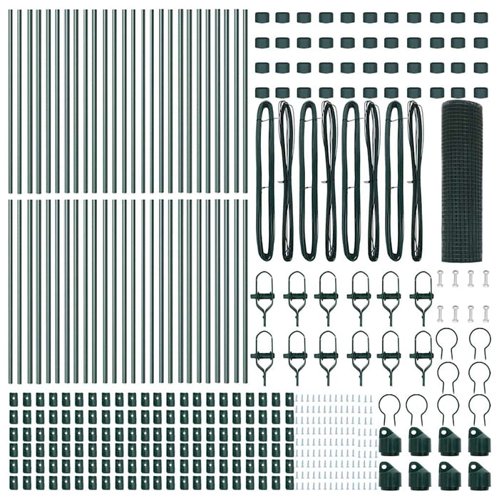 Recinzione con pali. Verde 0.5 x 100 m Acciaio 3351780