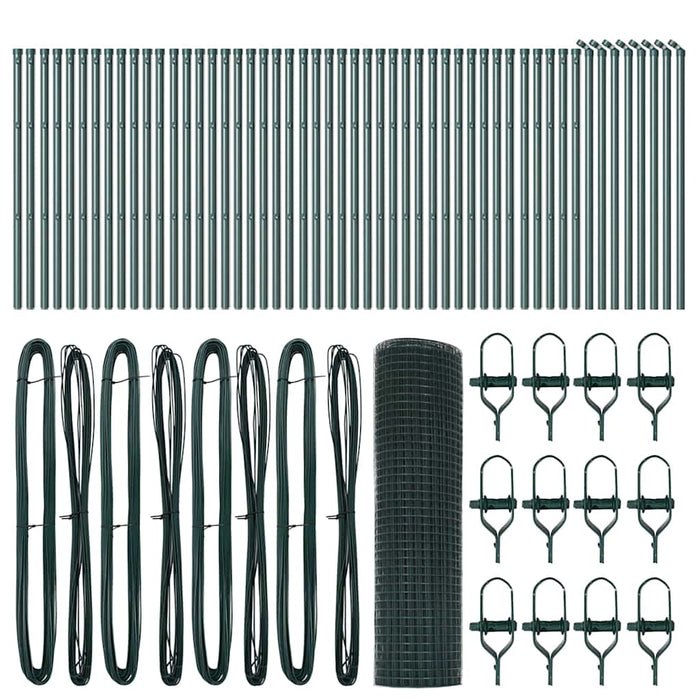 Recinzione con pali. Verde 0.5 x 100 m Acciaio 3351781