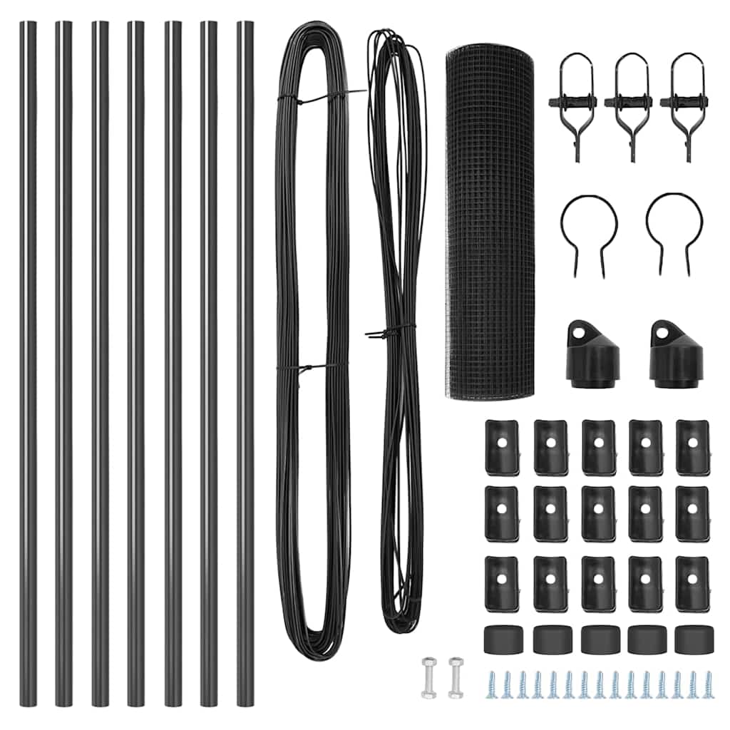 Recinzione con pali. Grigio 0.4 x 10 m Acciaio 3351795