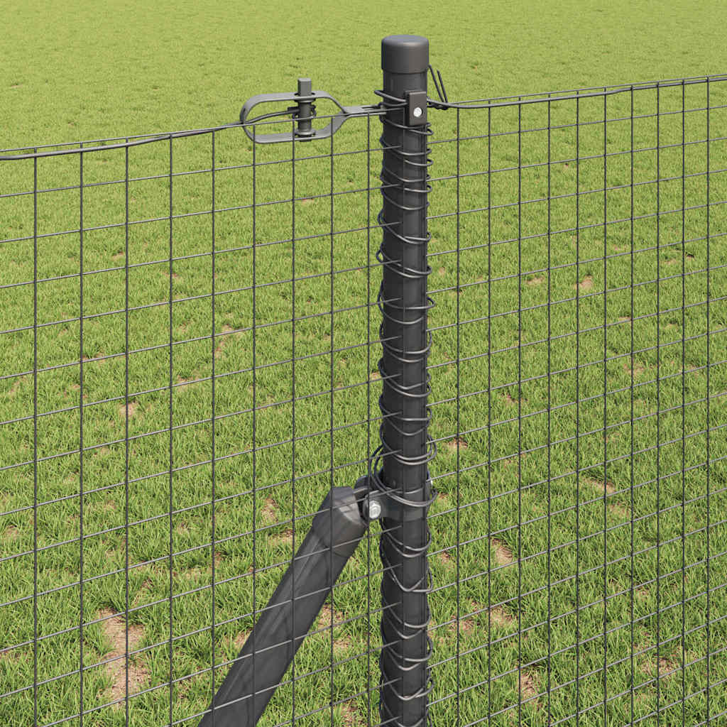 Recinzione con pali. Grigio 1 x 10 m Acciaio 3351811