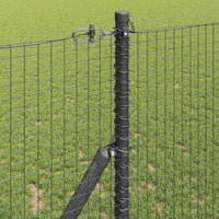 Recinzione con pali. Grigio 1 x 10 m Acciaio 3351811