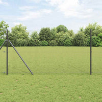 Recinzione con pali. Grigio 1.2 x 10 m Acciaio 3351815