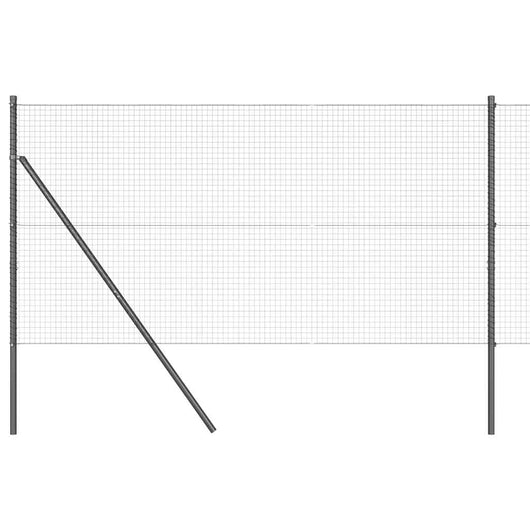 Recinzione con pali. Grigio 1.2 x 10 m Acciaio 3351815