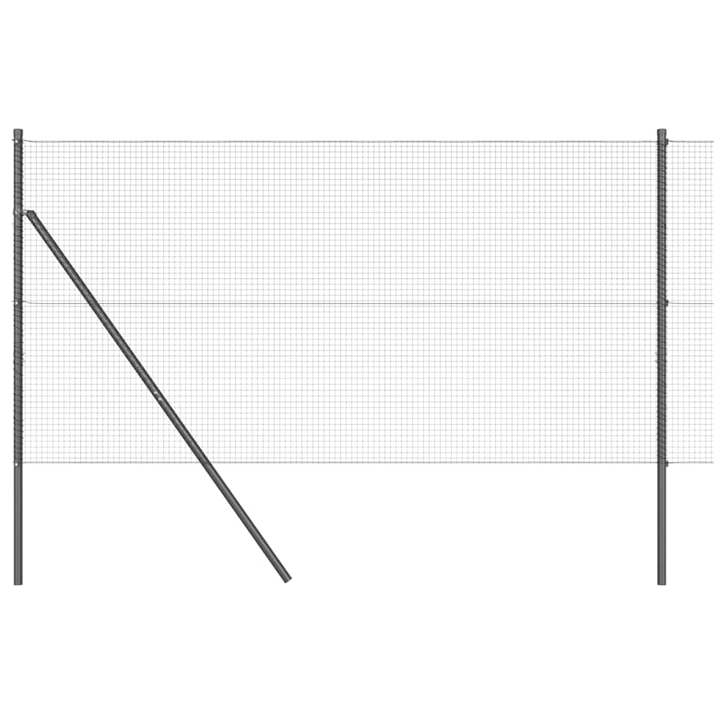 Recinzione con pali. Grigio 1.4 x 10 m Acciaio 3351818