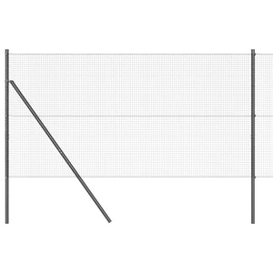 Recinzione con pali. Grigio 1.4 x 10 m Acciaio 3351818