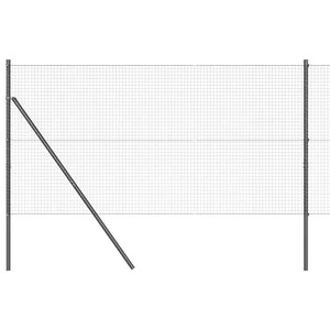 Recinzione con pali. Grigio 1.4 x 10 m Acciaio 3351819
