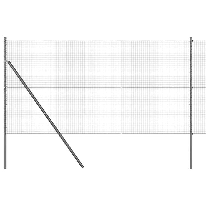 Recinzione con pali. Grigio 1.4 x 10 m Acciaio 3351819