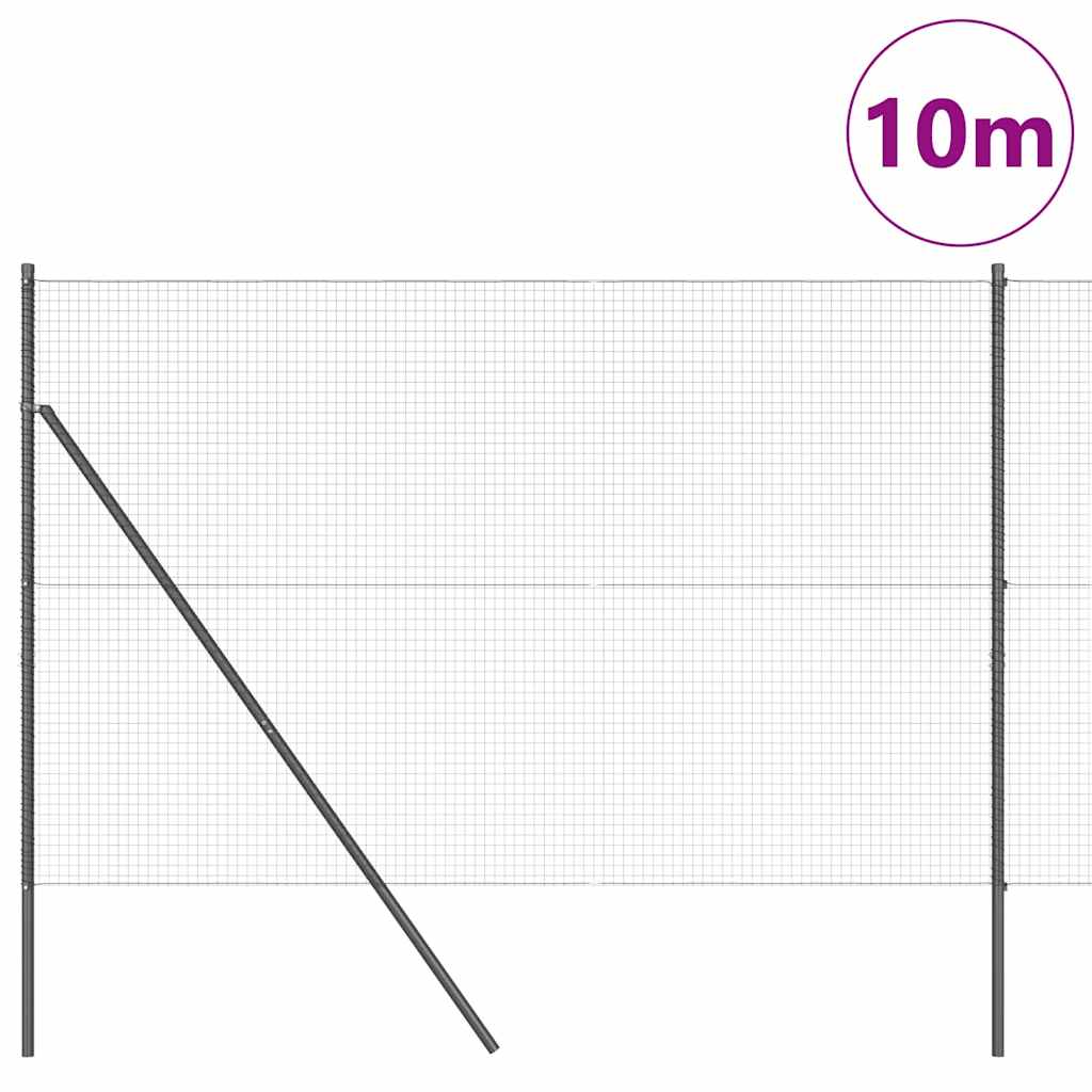 Recinzione con pali. Grigio 1.6 x 10 m Acciaio 3351826
