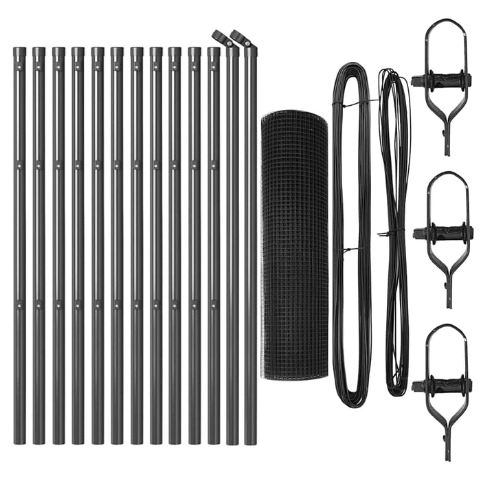 Recinzione con pali. Grigio 0.4 x 25 m Acciaio 3351827