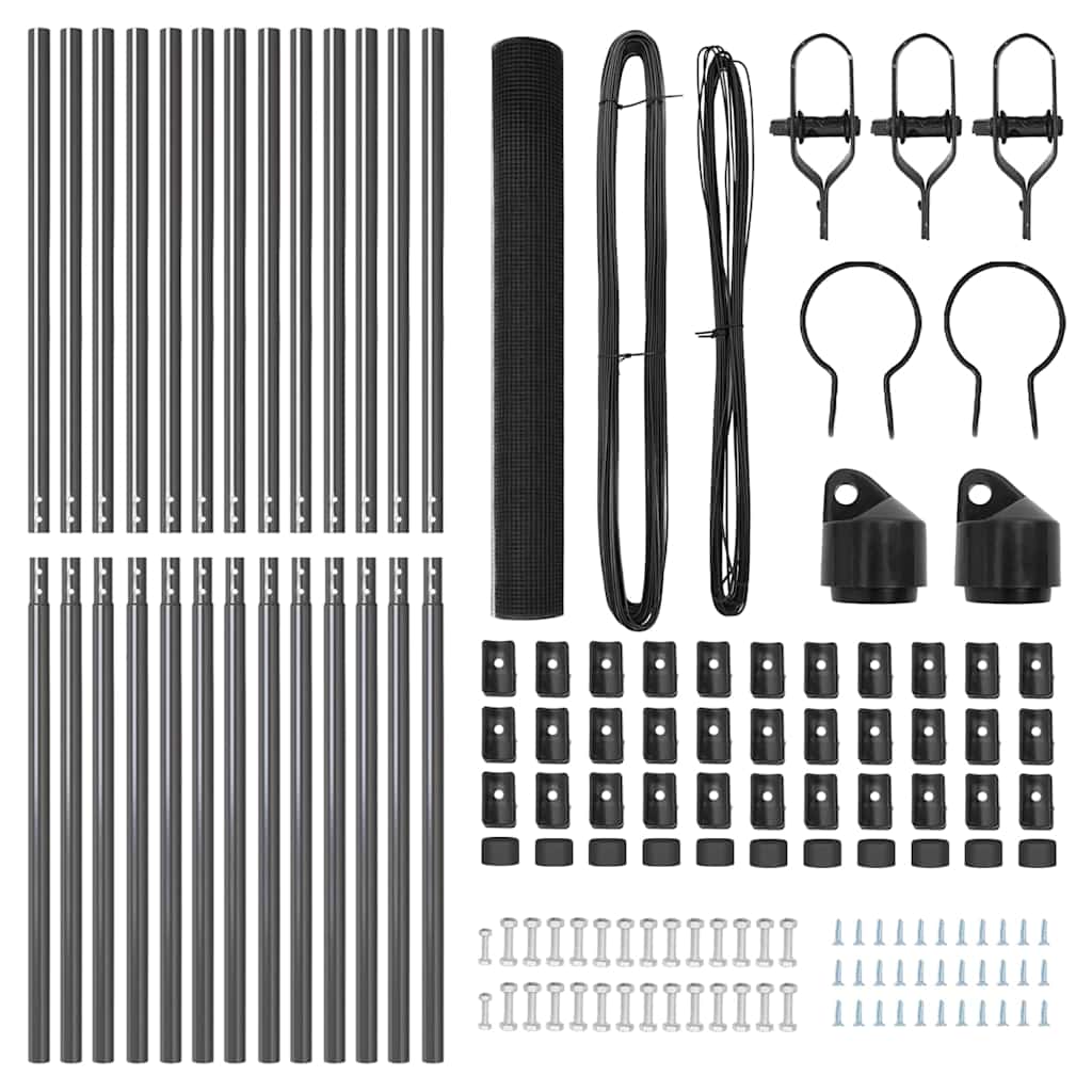 Recinzione con pali. Grigio 1.2 x 25 m Acciaio 3351848