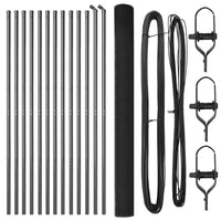 Recinzione con pali. Grigio 1.6 x 25 m Acciaio 3351860