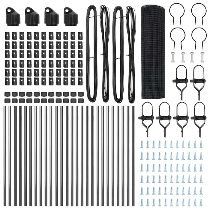 Recinzione con pali. Grigio 0.8 x 50 m Acciaio 3351875