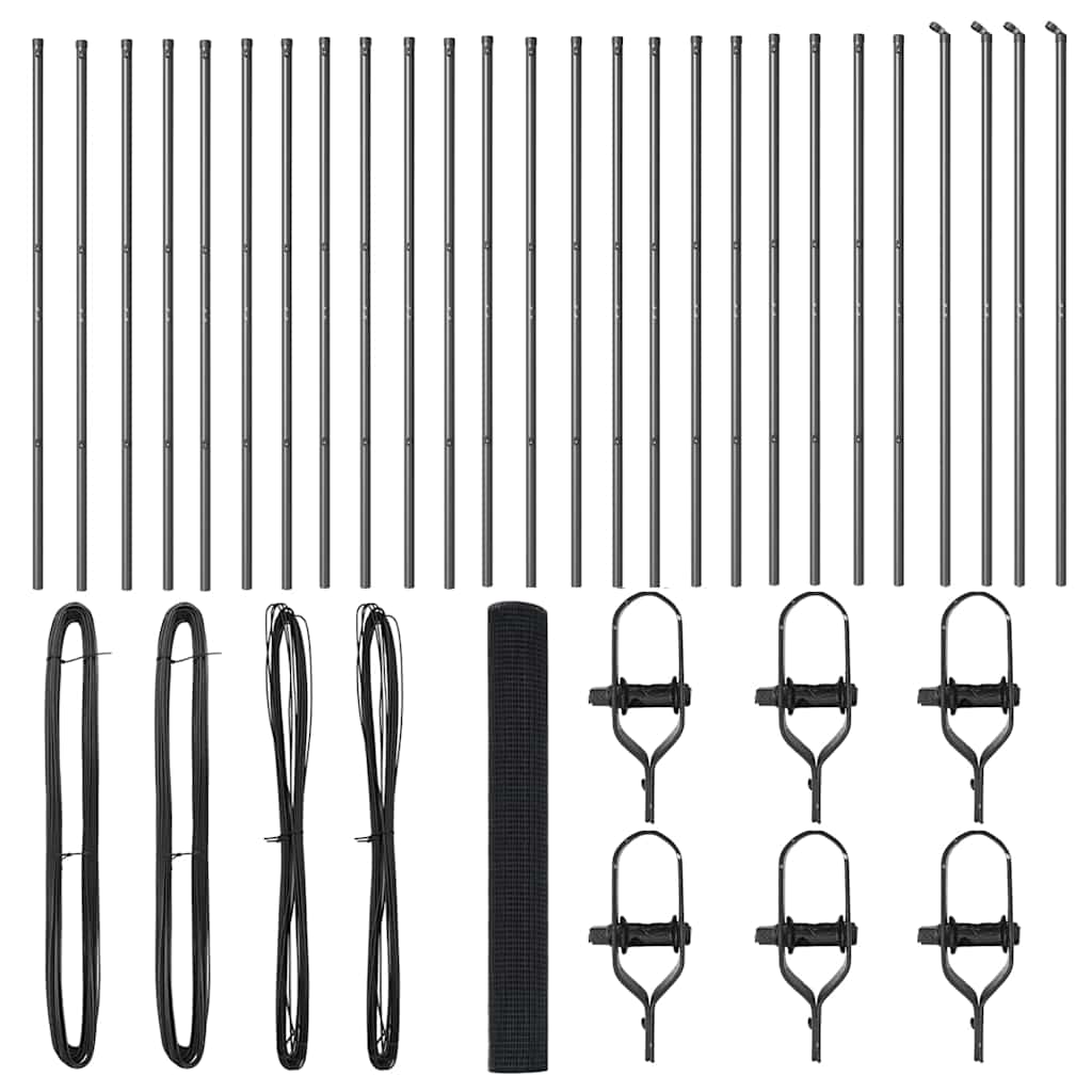 Recinzione con pali. Grigio 1 x 50 m Acciaio 3351880