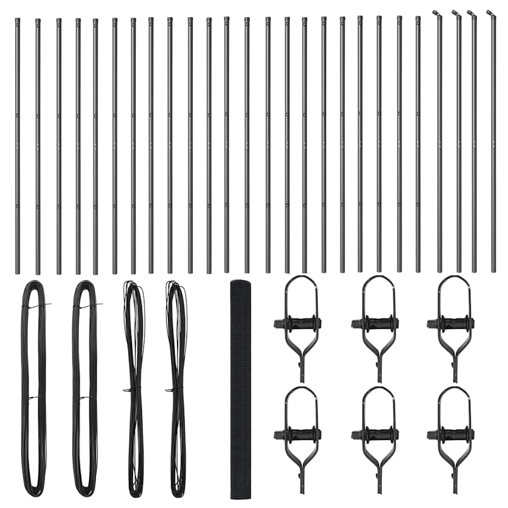 Recinzione con pali. Grigio 1.4 x 50 m Acciaio 3351887