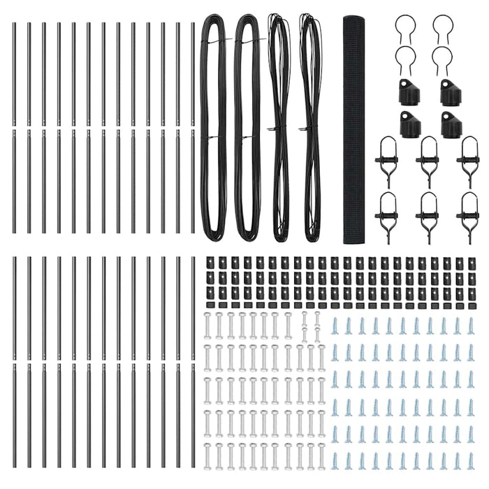 Recinzione con pali. Grigio 1.5 x 50 m Acciaio 3351891